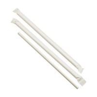 White Wrapped Paper Drinking Straw 20cm / 8inch